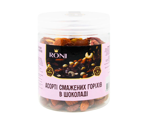 Асорті горіхів смаж мол шоколад 250г